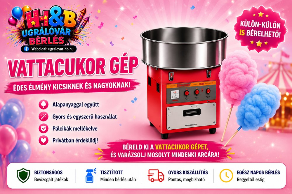 Vattacukor gép bérlés